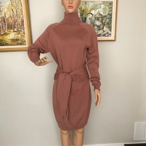 Stunning dusty pink 100% merino dress; size M